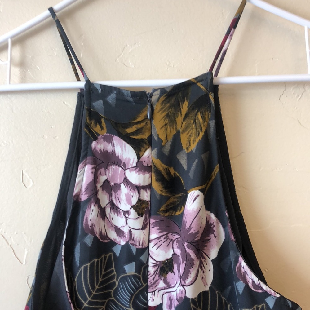 EVERLY High Neck Halter Midi Floral Dress Size Large - Picture 4 of 15